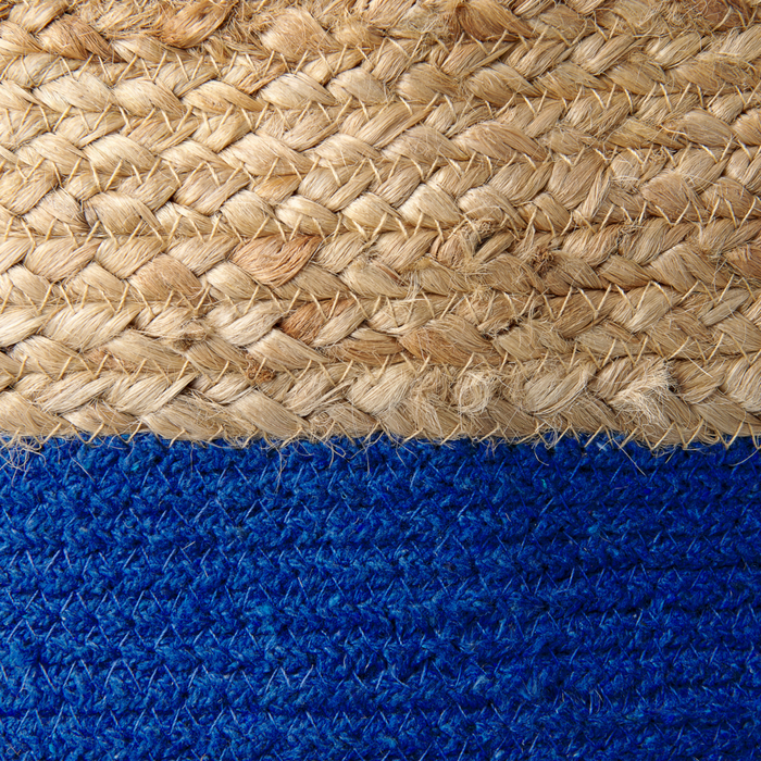 Set di 2 cestini portaoggetti in cotone iuta navy e naturale da 50 cm portabiancheria Boho