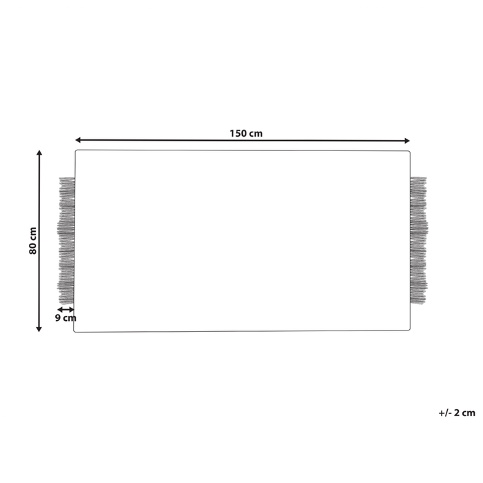 Tappeto in juta beige 80 x 150 cm tessuto a mano con frange in stile rustico per l'ingresso della camera da letto