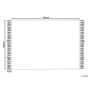 Tappeto verde 160 x 230 cm per soggiorno e camera da letto con frange a righe