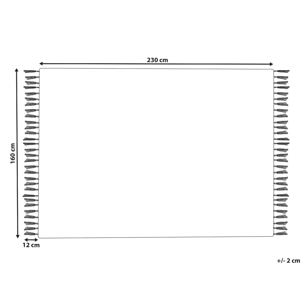 Tappeto blu 160 x 230 cm per soggiorno e camera da letto con frange a righe