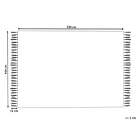 Tappeto blu 160 x 230 cm per soggiorno e camera da letto con frange a righe