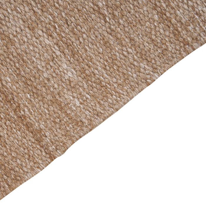 Tappeto in PET riciclato colore beige con frange 80 x 150 cm interno esterno