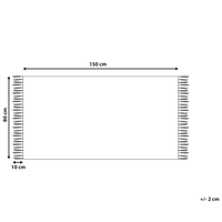 Tappeto in PET riciclato colore verde chiaro con frange 80 x 150 cm interno esterno
