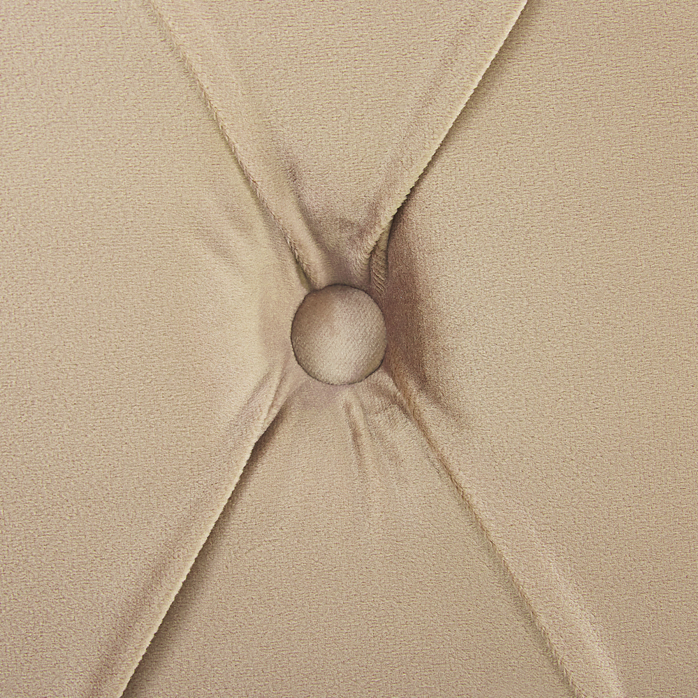 Letto ad acqua in velluto beige 180 x 200 cm con testiera trapuntata stile glamour