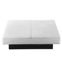 Letto ad acqua in velluto blu marino 180 x 200 cm con testiera trapuntata glamour