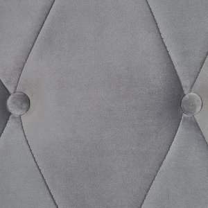 Letto 180 x 200 cm in velluto grigio con  rete a doghe Chesterfield testiera classica