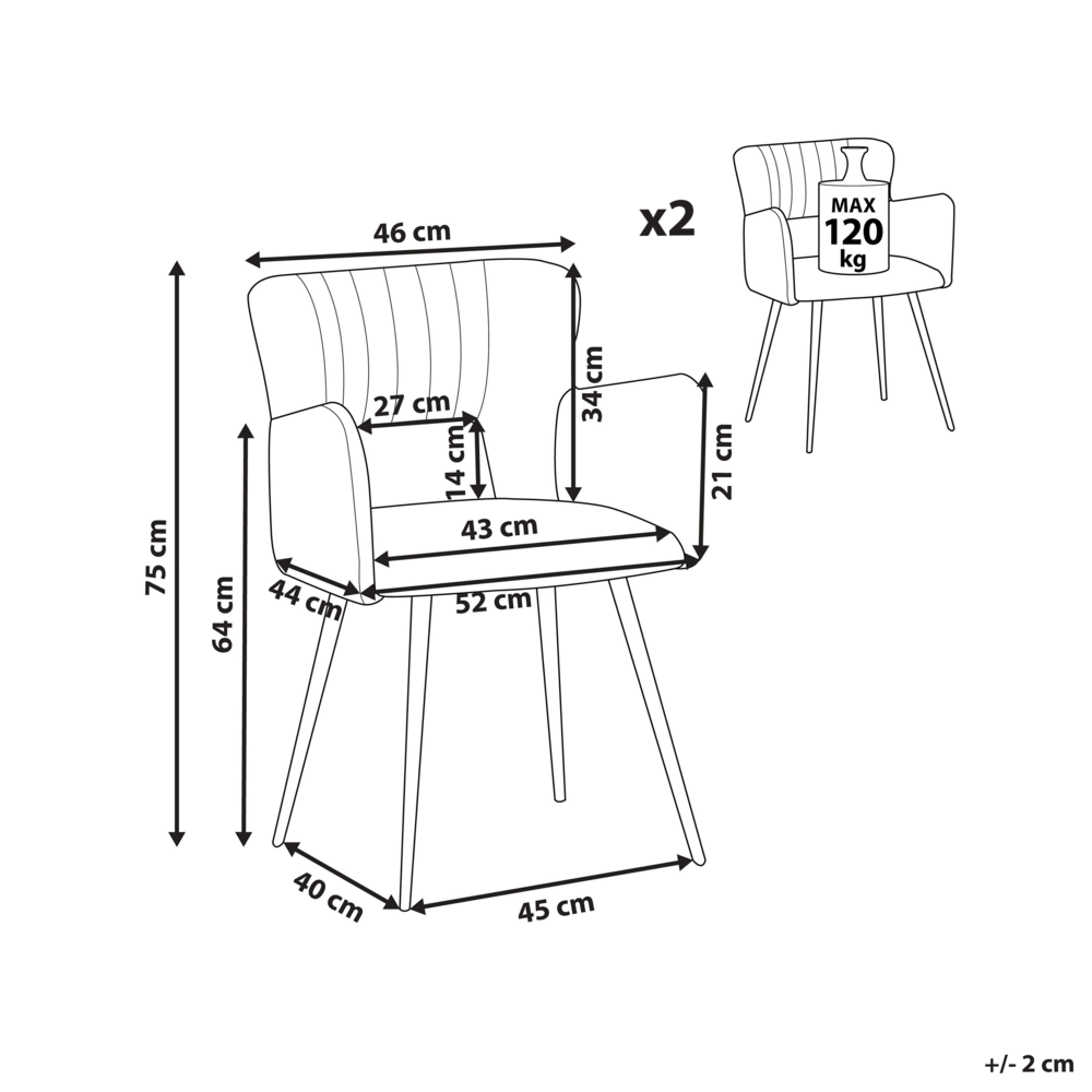 Set di 2 sedie da pranzo velluto azzurro braccioli schienale intagliato gambe in metallo moderna industriale