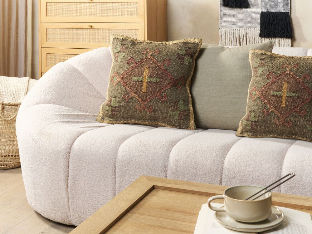 Cuscino in iuta multicolore 45 x 45 cm stile orientale etnico kilim soggiorno camera da letto