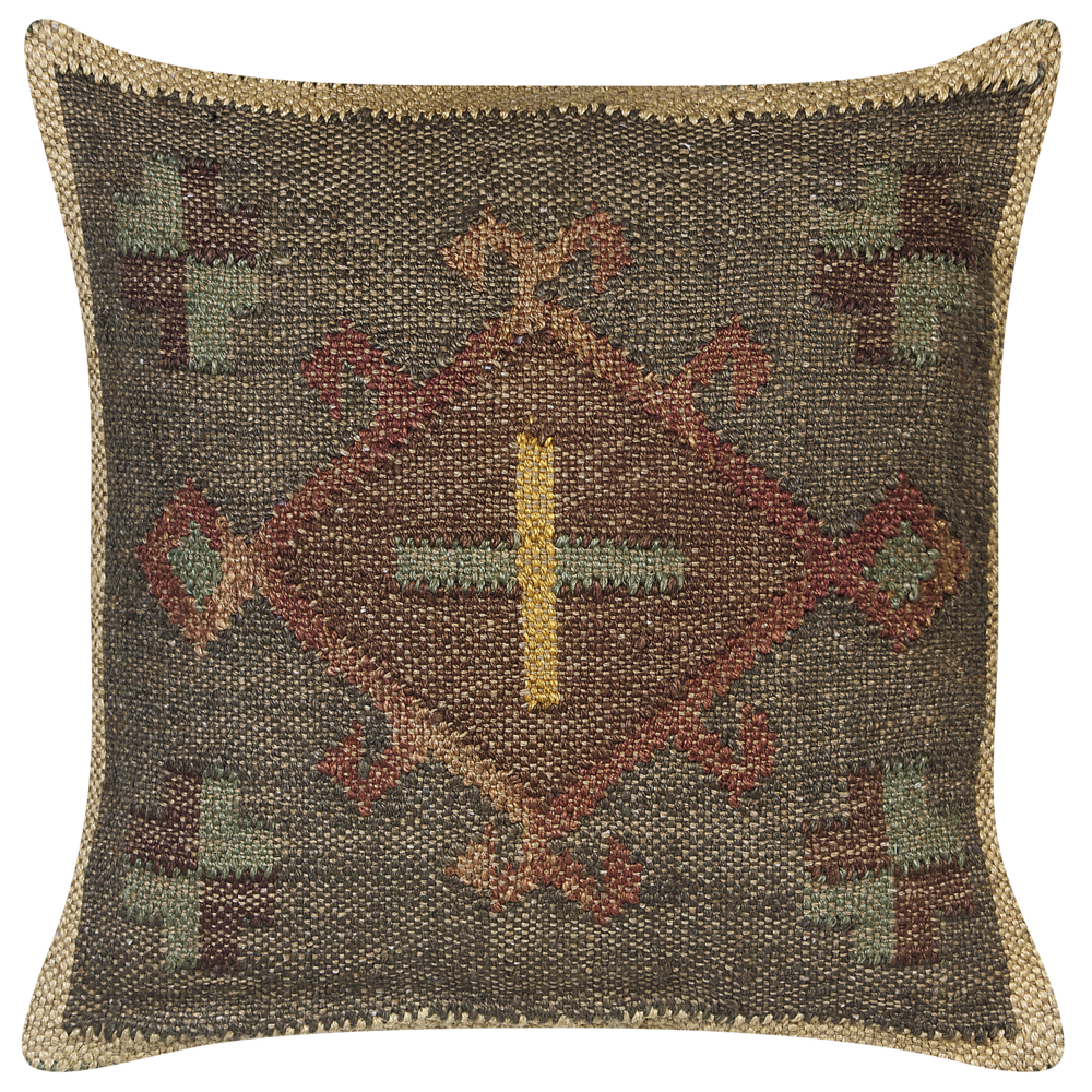 Cuscino in iuta multicolore 45 x 45 cm stile orientale etnico kilim soggiorno camera da letto