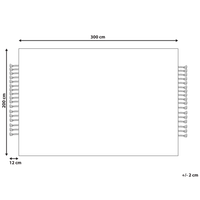 Tappeto in juta beige 200 x 300 cm con nappe motivo geometrico intrecciato a mano stile bohémien per soggiorno camera da letto