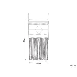 Decorazione da parete lana rossa e beige nappa fatta a mano arte da parete motivo geometrico boho per soggiorno camera da letto