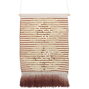 Decorazione da parete in cotone beige rosso fatto a mano con paillettes in nappa arte da parete motivo geometrico boho per soggiorno camera da letto