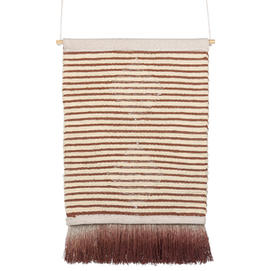 Decorazione da parete in cotone beige rosso fatto a mano con paillettes in nappa arte da parete motivo geometrico boho per soggiorno camera da letto