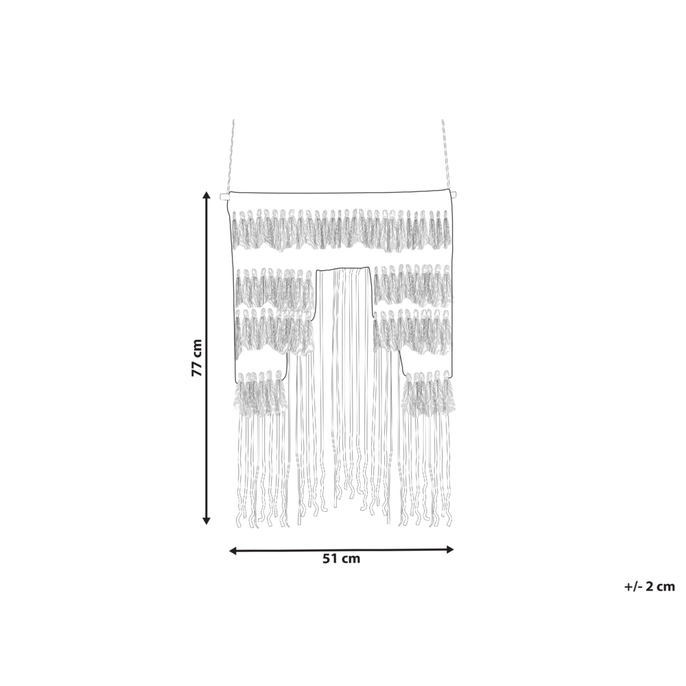 Decorazione da parete in cotone blu e beige con nappe fatte a mano decorazione da parete boho per soggiorno camera da letto