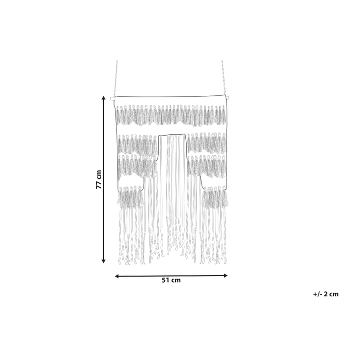 Decorazione da parete in cotone blu e beige con nappe fatte a mano decorazione da parete boho per soggiorno camera da letto