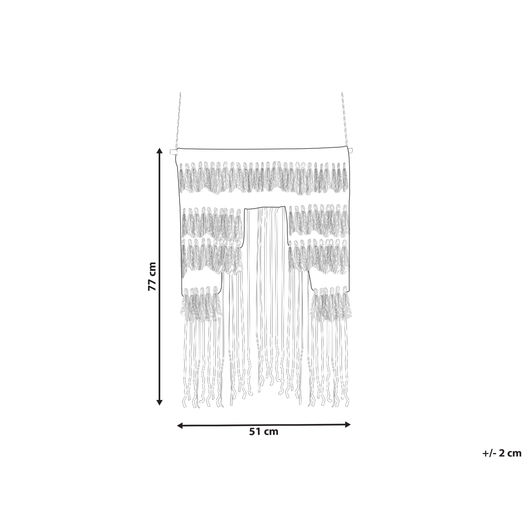 Decorazione da parete in cotone blu e beige con nappe fatte a mano decorazione da parete boho per soggiorno camera da letto