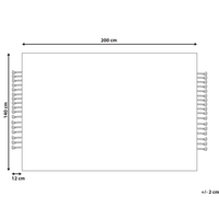 Tappeto in juta beige 140 x 200 cm con nappe motivo geometrico intrecciato a mano stile bohémien per soggiorno camera da letto