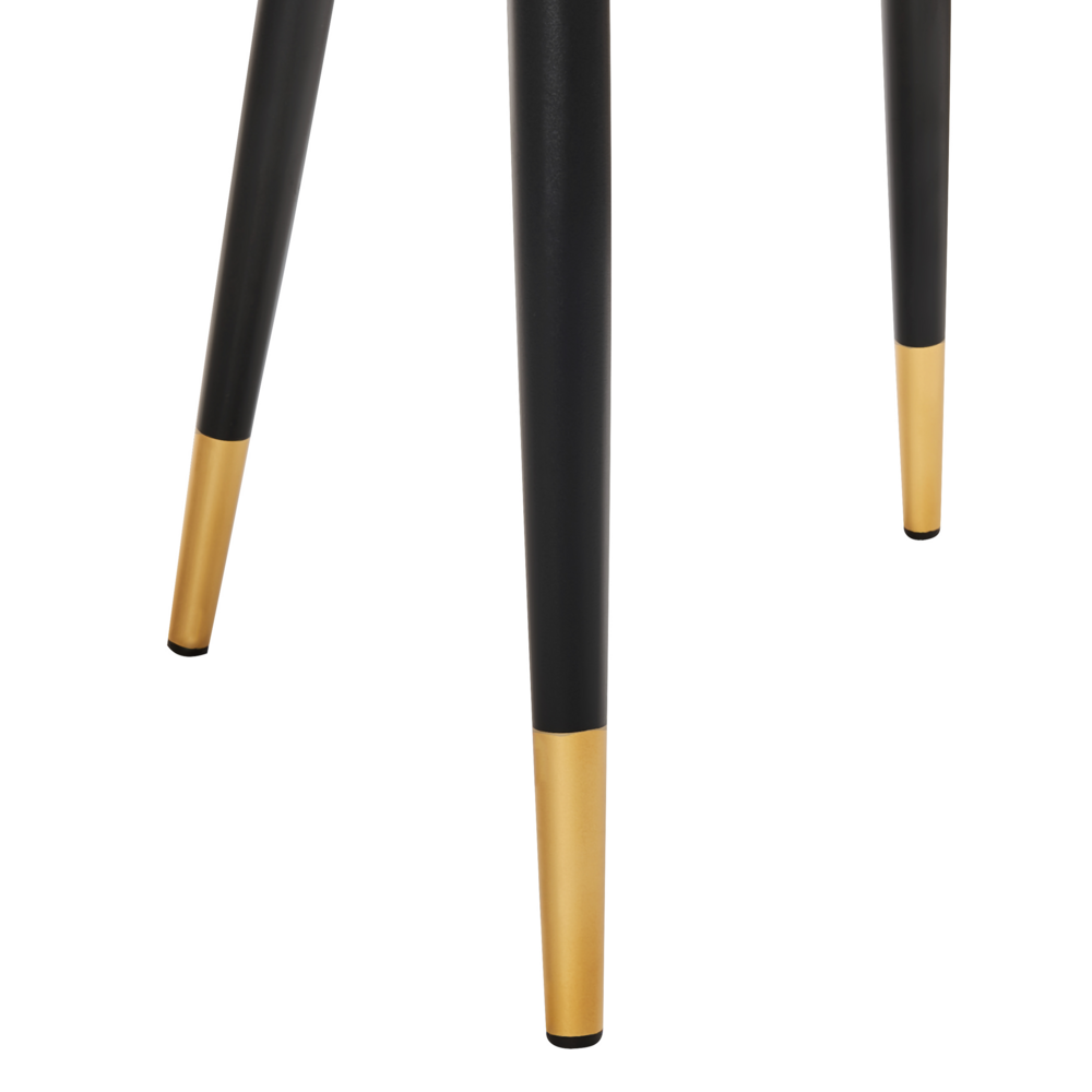 Set di 2 sedie da pranzo rivestimento in velluto beige chiaro gambe nere stile glamour retrò