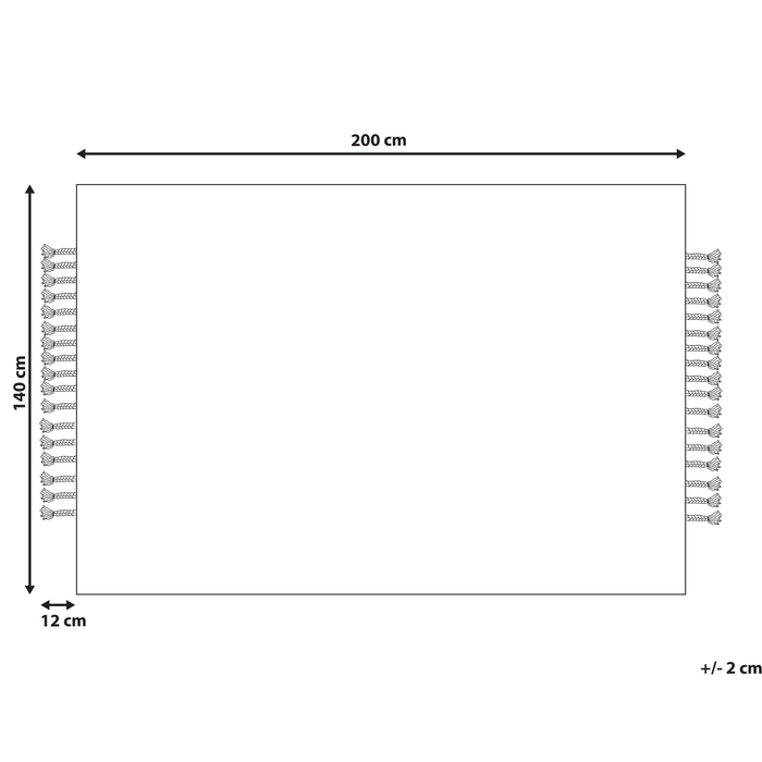 Tappeto in juta beige 140 x 200 cm con nappe motivo geometrico intrecciato a mano stile bohèmien per soggiorno camera da letto