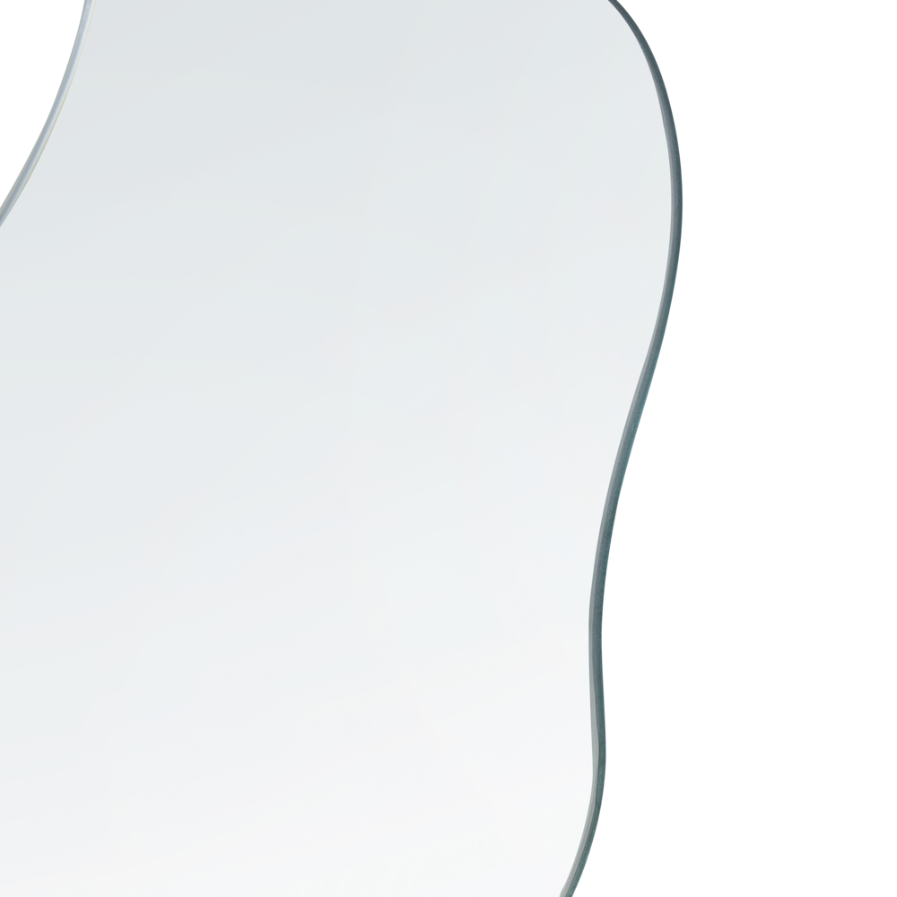 Specchio decorativo bordi irregolari con supporto in bambù 22 x 19 cm moderno glamour