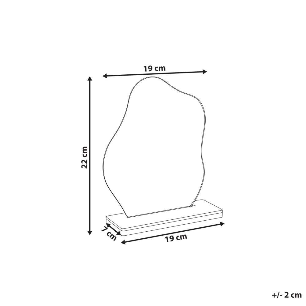 Specchio decorativo bordi irregolari con supporto in bambù 22 x 19 cm moderno glamour