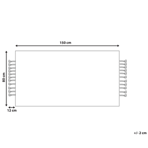 Tappeto juta beige 80 x 150 cm con nappe motivo geometrico intrecciato fatto a mano stile boho per soggiorno camera da letto