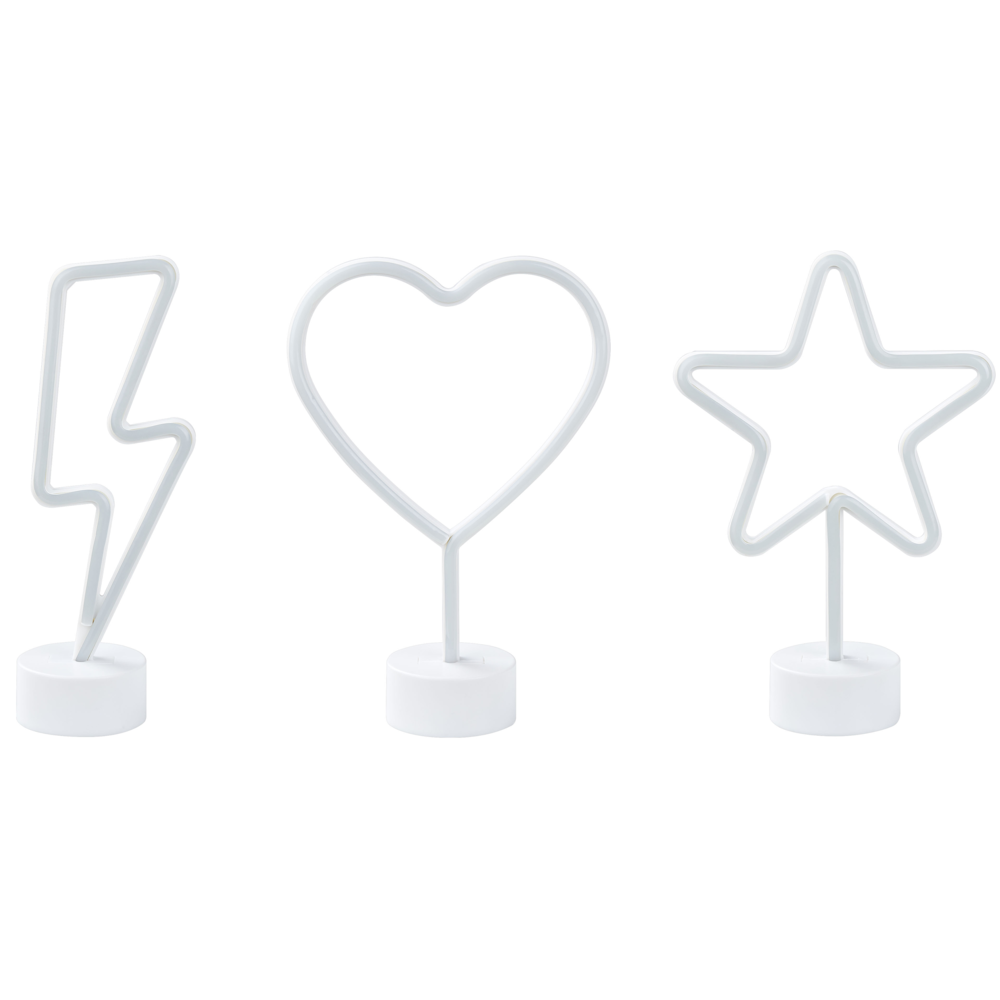 Set di 3 luci LED al neon a batterie multicolore soggiorno camera da letto cameretta