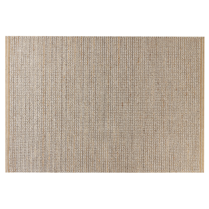 Tappeto moderno in lana intrecciata a mano 140 x 200 cm beige salotto camera da letto accessorio