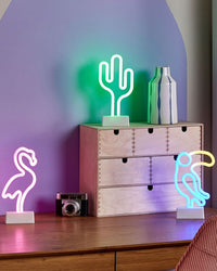 Set di 3 luci LED al neon a batterie multicolore soggiorno camera da letto cameretta