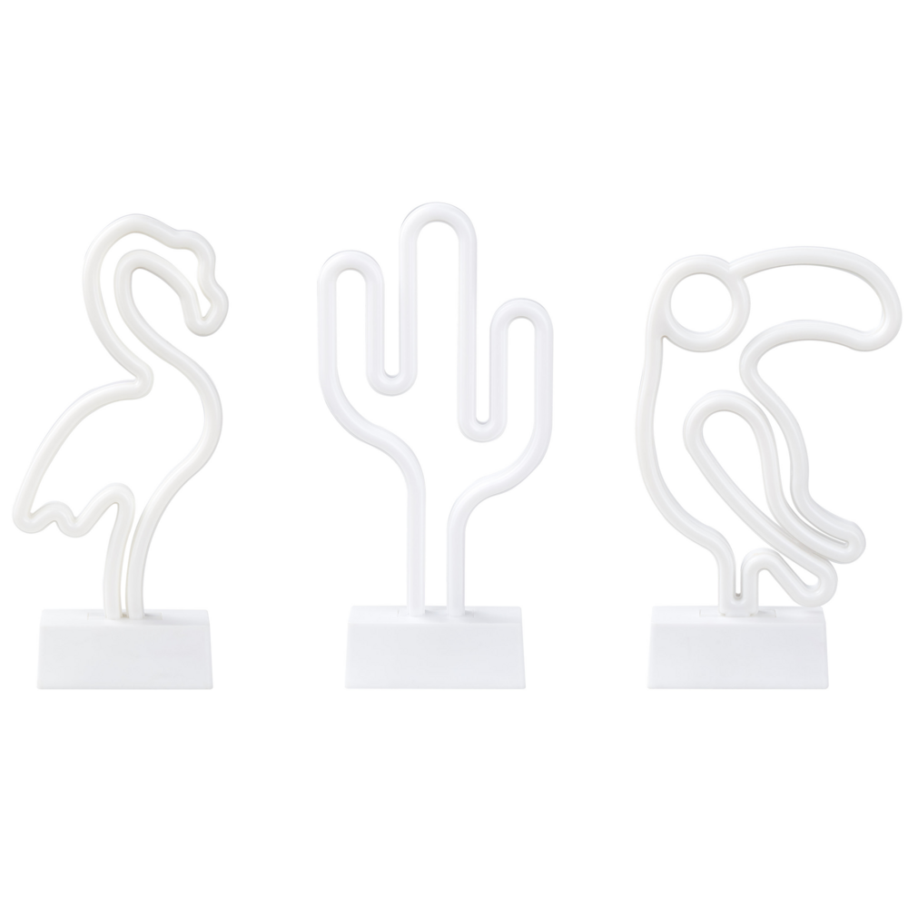 Set di 3 luci LED al neon a batterie multicolore soggiorno camera da letto cameretta