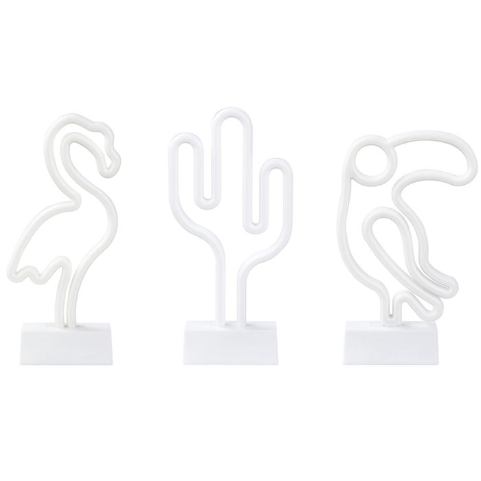 Set di 3 luci LED al neon a batterie multicolore soggiorno camera da letto cameretta