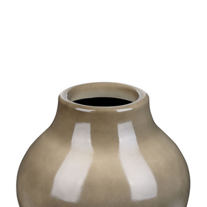 Elegante vaso di terracotta color tortora a forma rotonda 31 cm salotto ingresso moderno