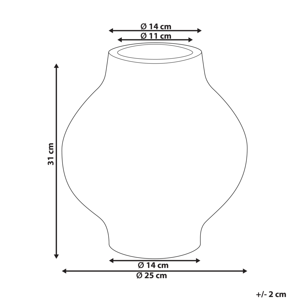 Elegante vaso di terracotta color tortora a forma rotonda 31 cm salotto ingresso moderno
