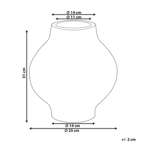 Elegante vaso di terracotta color tortora a forma rotonda 31 cm salotto ingresso moderno