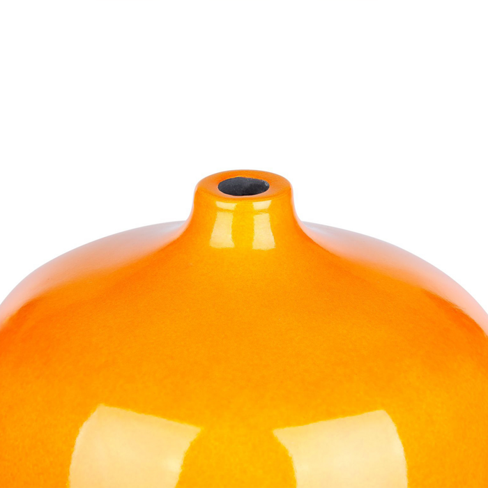 Vaso di terracotta alto color arancione forma rotonda 42 cm stile moderno salotto