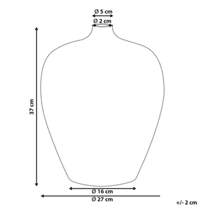 Vaso di terracotta alto color arancione forma rotonda 42 cm stile moderno salotto