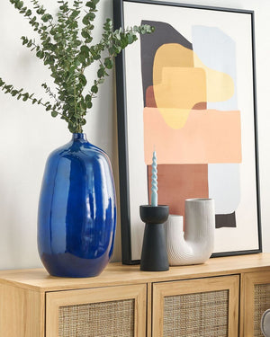 Vaso di terracotta alto blu 45 cm stile moderno soggiorno ingresso camera da letto