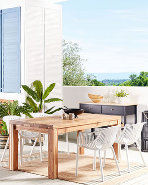 Set di 4 Sedie da Esterno con Poggia braccia in Colore bianco giardino