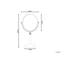 Specchio da trucco con ingrandimento color argento Ø 20 cm tavolo bagno camera da letto
