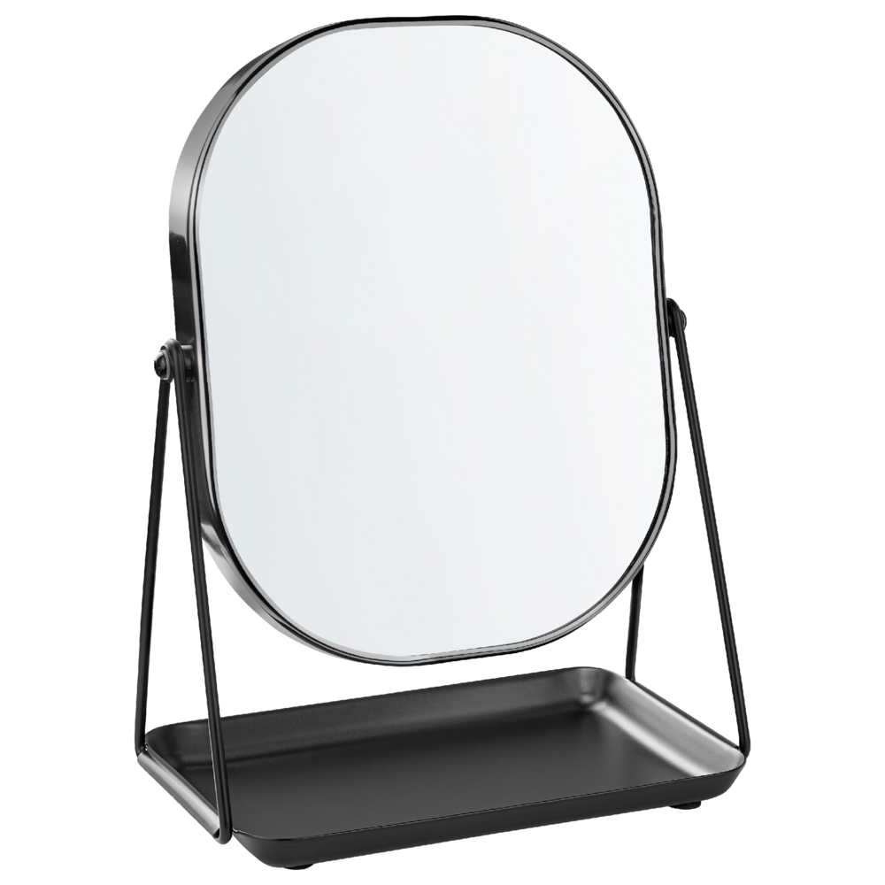 Specchio make up decorativo da tavolo nero 20 x 22 cm bagno camera da letto moderno