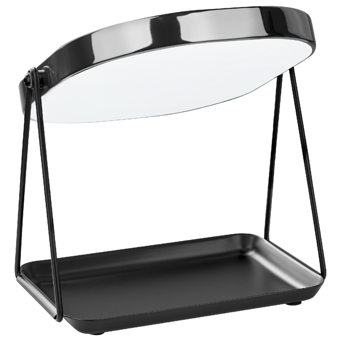 Specchio make up decorativo da tavolo nero 20 x 22 cm bagno camera da letto moderno