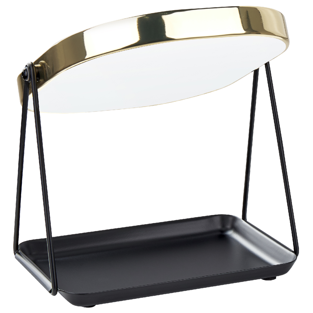 Specchio make up decorativo da tavolo oro 20 x 22 cm bagno camera da letto moderno