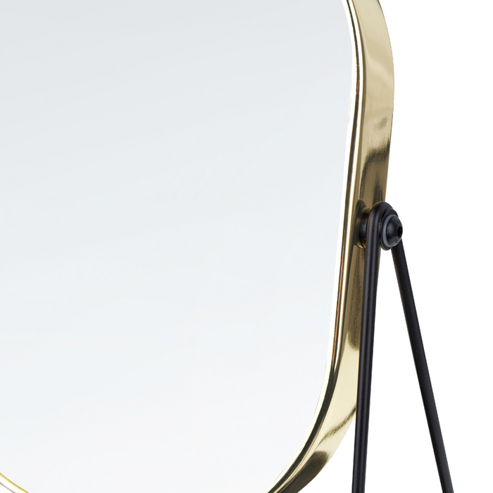 Specchio make up decorativo da tavolo oro 20 x 22 cm bagno camera da letto moderno