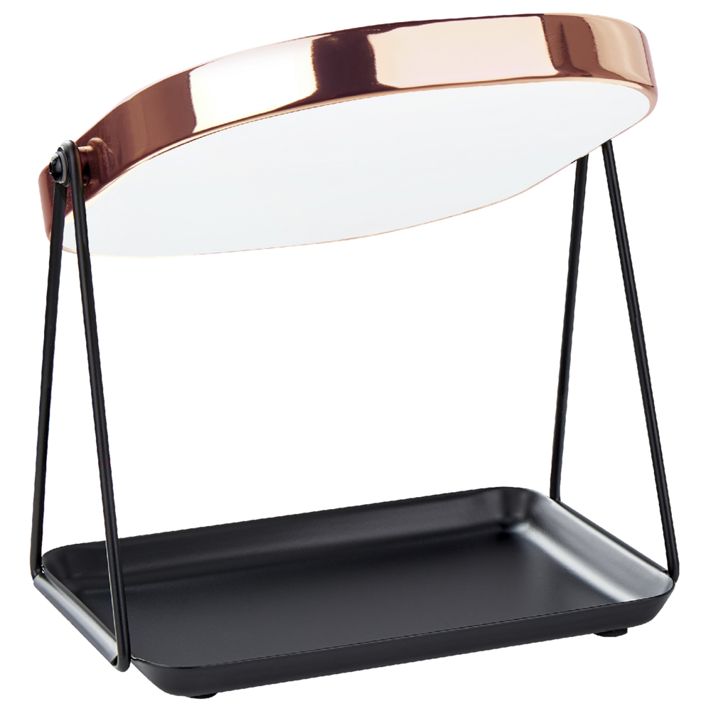 Specchio make up decorativo da tavolo oro rosa 20 x 22 cm bagno camera da letto