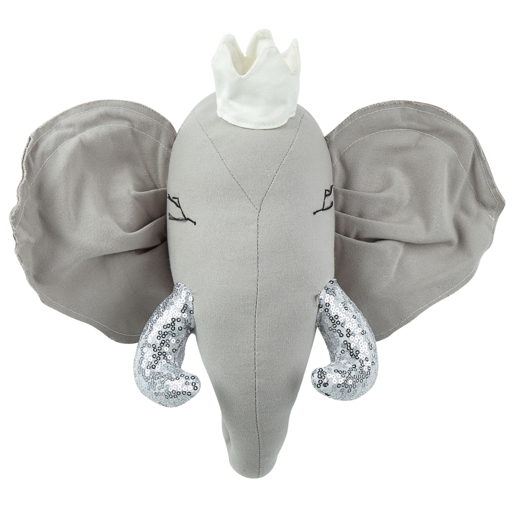 Decorazione in peluche per la cameretta dei bambini elefante di cotone grigio giocattolo da appendere