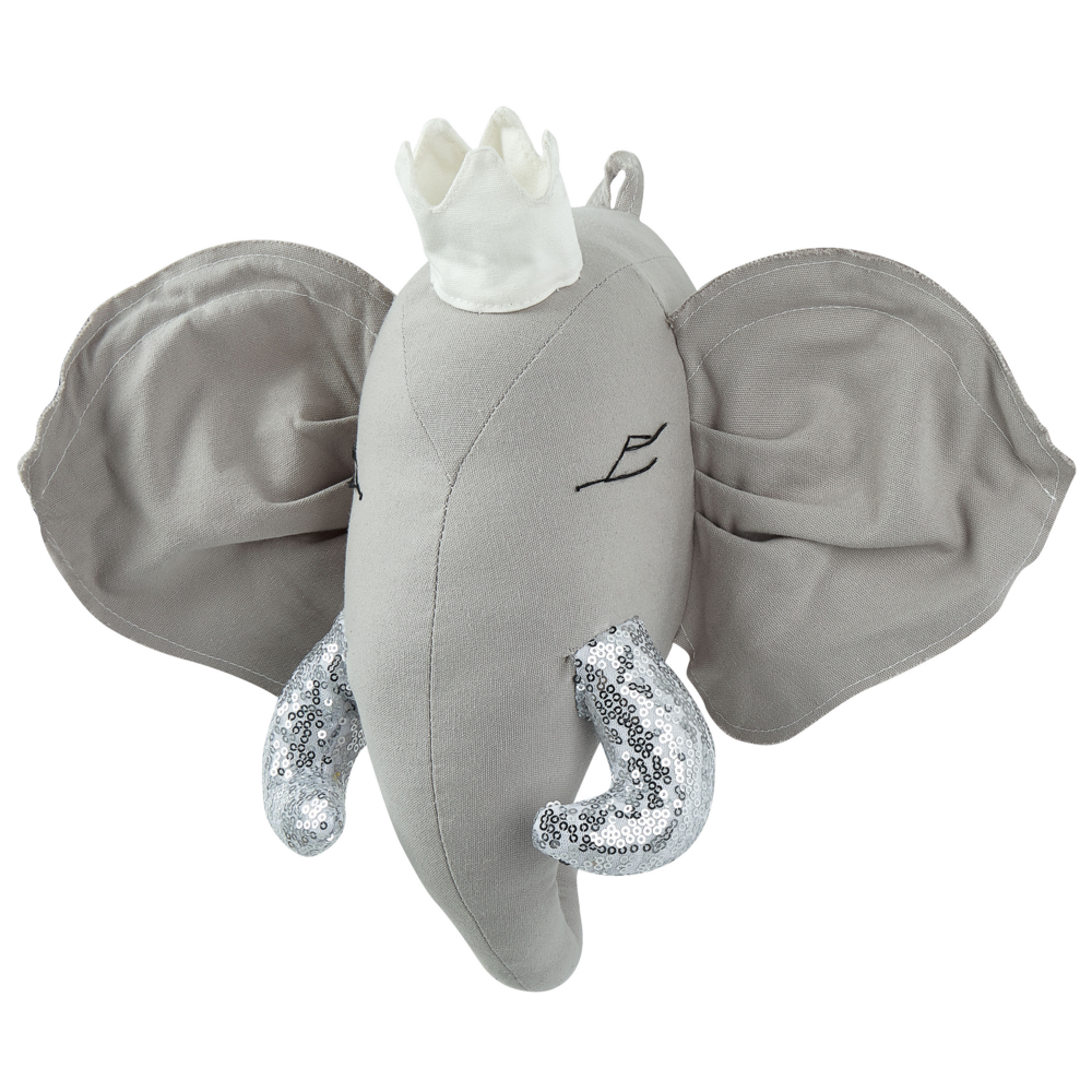 Decorazione in peluche per la cameretta dei bambini elefante di cotone grigio giocattolo da appendere