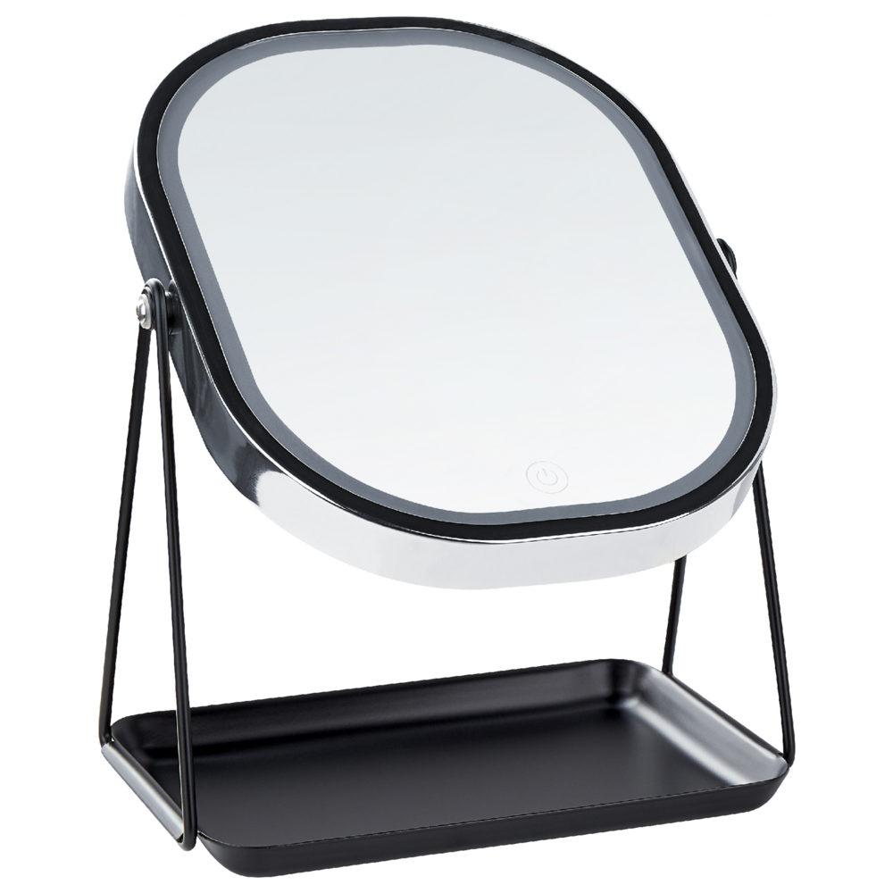 Specchio LED make up da tavolo 20 x 22 cm color argento bagno camera da letto moderno