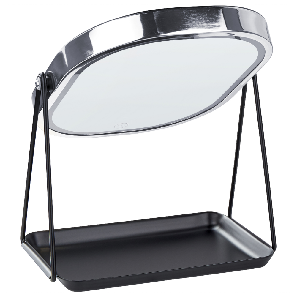 Specchio LED make up da tavolo 20 x 22 cm color argento bagno camera da letto moderno