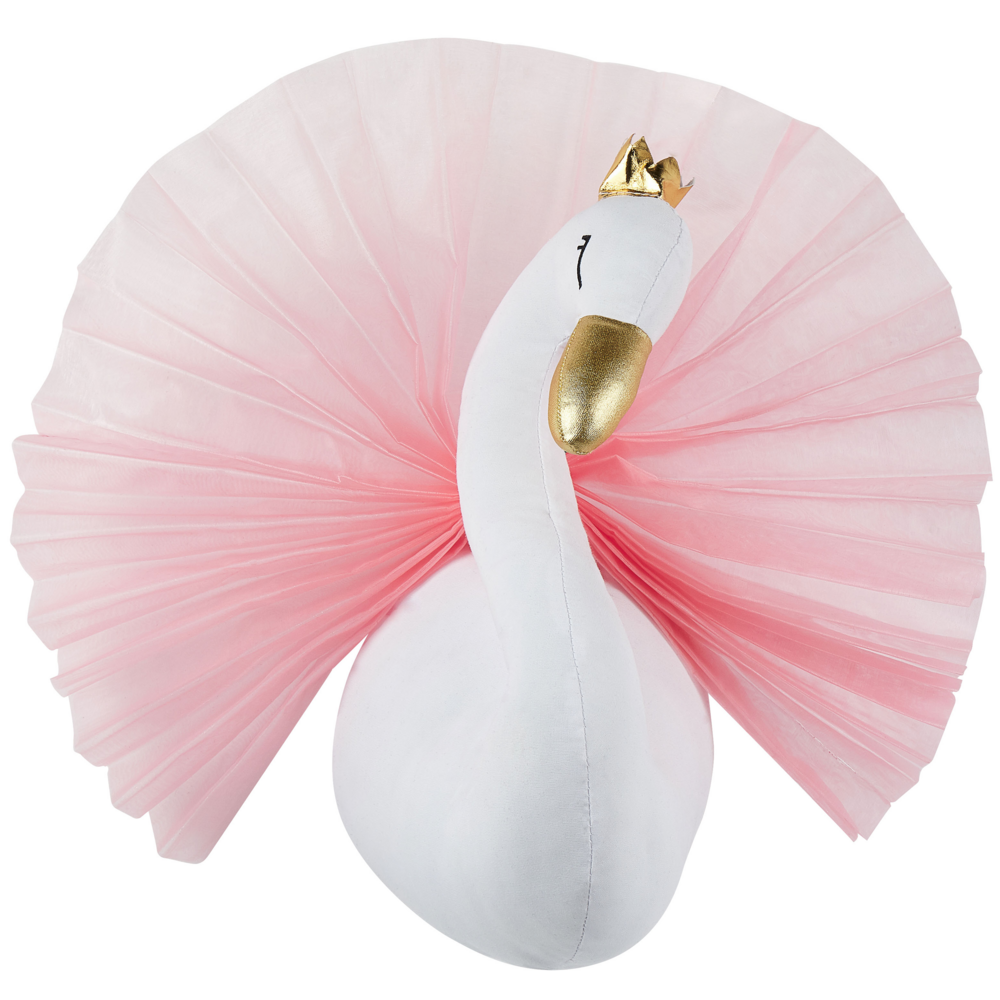 Decorazione in peluche per la camera dei bambini giocattolo da appendere cigno in cotone bianco