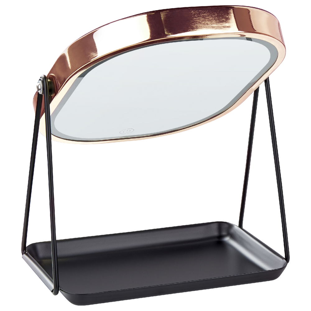 Specchio LED make up da tavolo 20 x 22 cm color oro rosa bagno camera da letto moderno